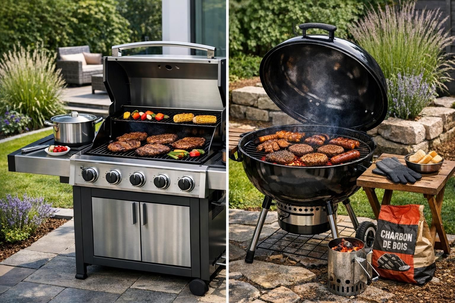 Barbecue à gaz et charbon de bois - Quel est le meilleur barbecue pour vous? - Mes Grillades découvrez les avantages du barbecue à gaz et du charbon de bois pour choisir le meilleur barbecue adapté à vos besoins et profiter de délicieuses grillades.